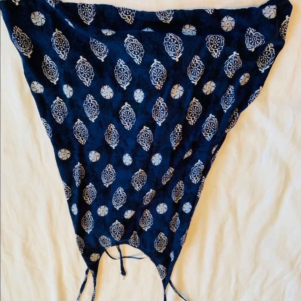 Navy Blue and White Tank Top